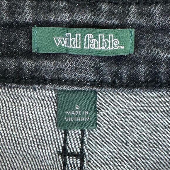 Wild Fable Highest Rise Straight Distressed Black Jeans Button Fly Women's 2 - Picture 4 of 8